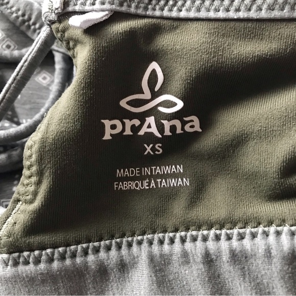 PrAna Green Geometric Print Lattice Back Isaline Sports Bra Size XS - Picture 11 of 12